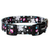Black flower pattern fence collar replacement strap