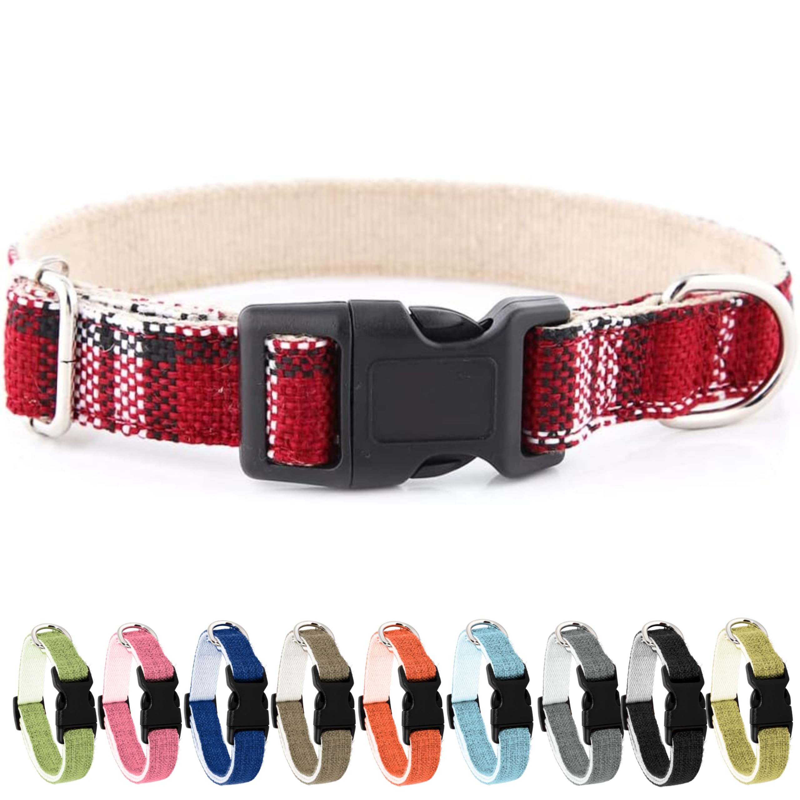 Pawsitive Hemp Collar - Hypoallergenic, Soft Organic Collar for Dogs with Sensitive Skin (Large, Green)