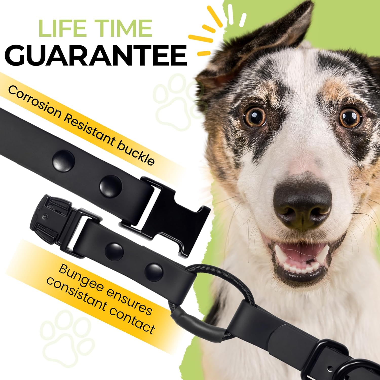 Bungee Collar for ecollar, Compatible with Mini Educator, e Collar Replacement Strap (Red 3/4