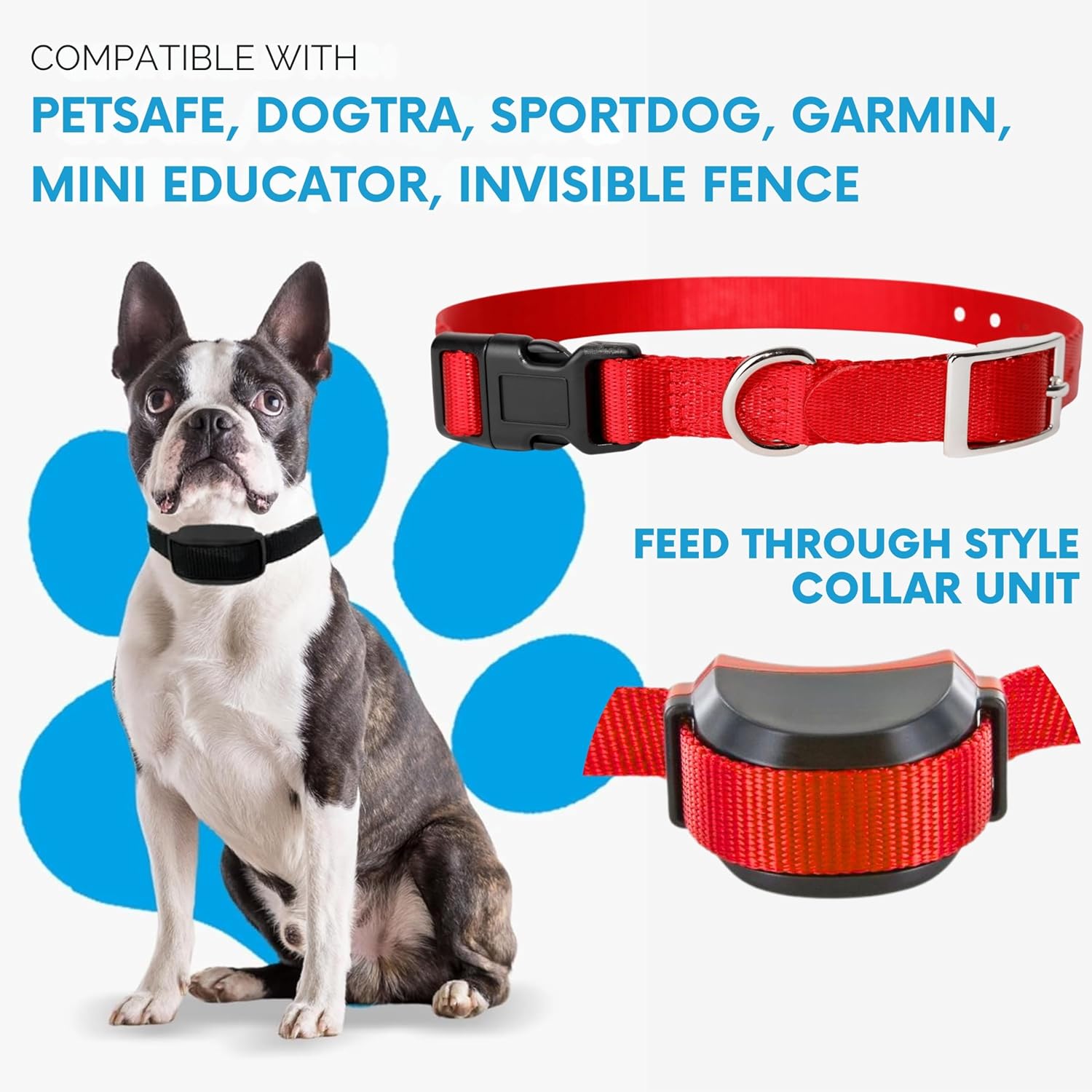 e-Collar Replacement Strap - Shock Collar Replacement Collar, Fence Collar Replacement, Compatible with Most Brands (3/4