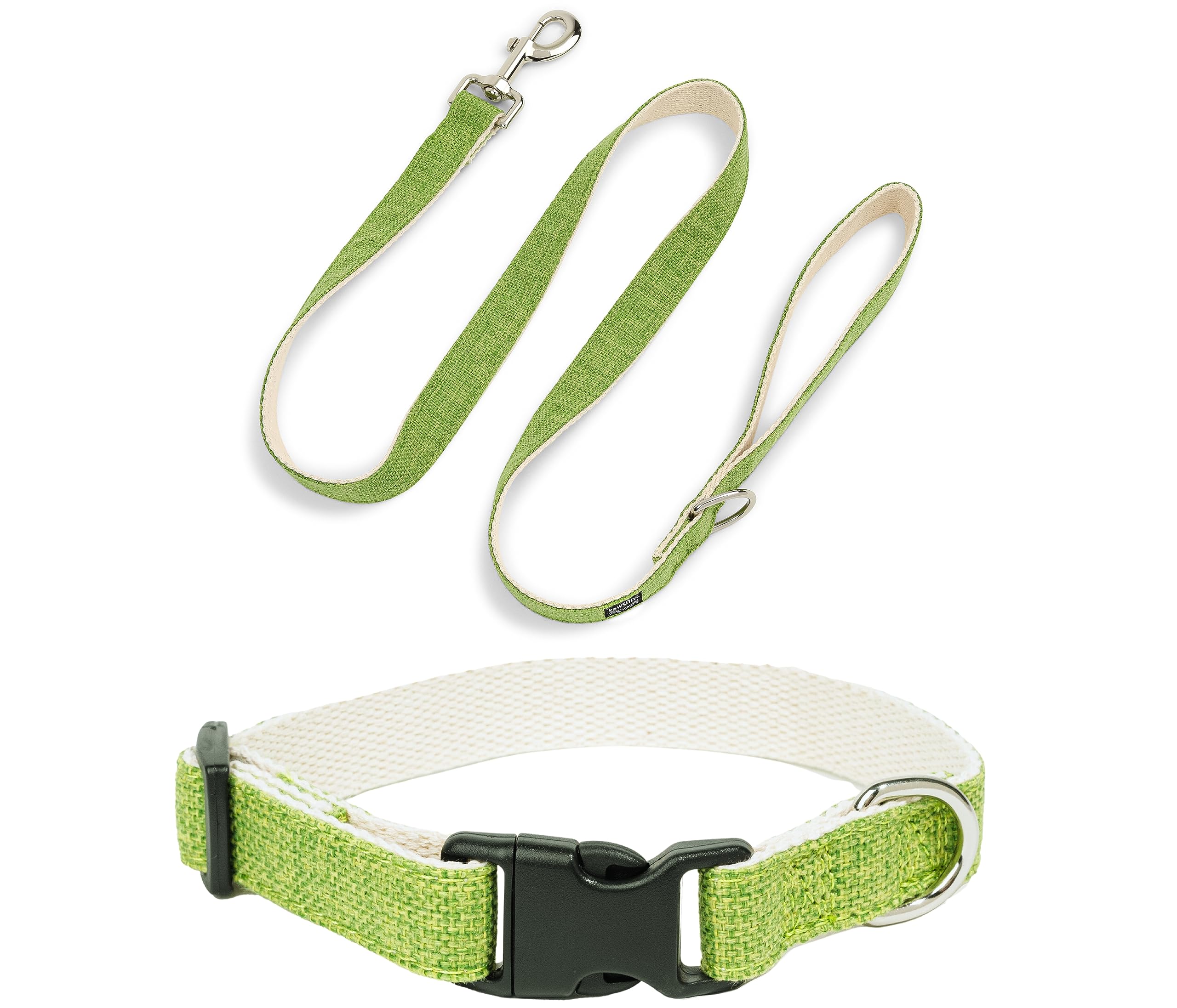 Pawsitive Hemp Collar - Hypoallergenic, Soft Organic Collar for Dogs with Sensitive Skin (Large, Green)